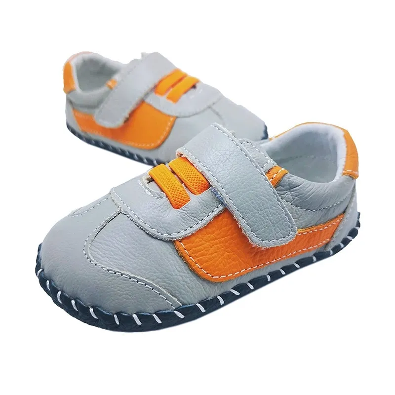 Little Chic Ben Grey Orange Decorative Baby Shoes