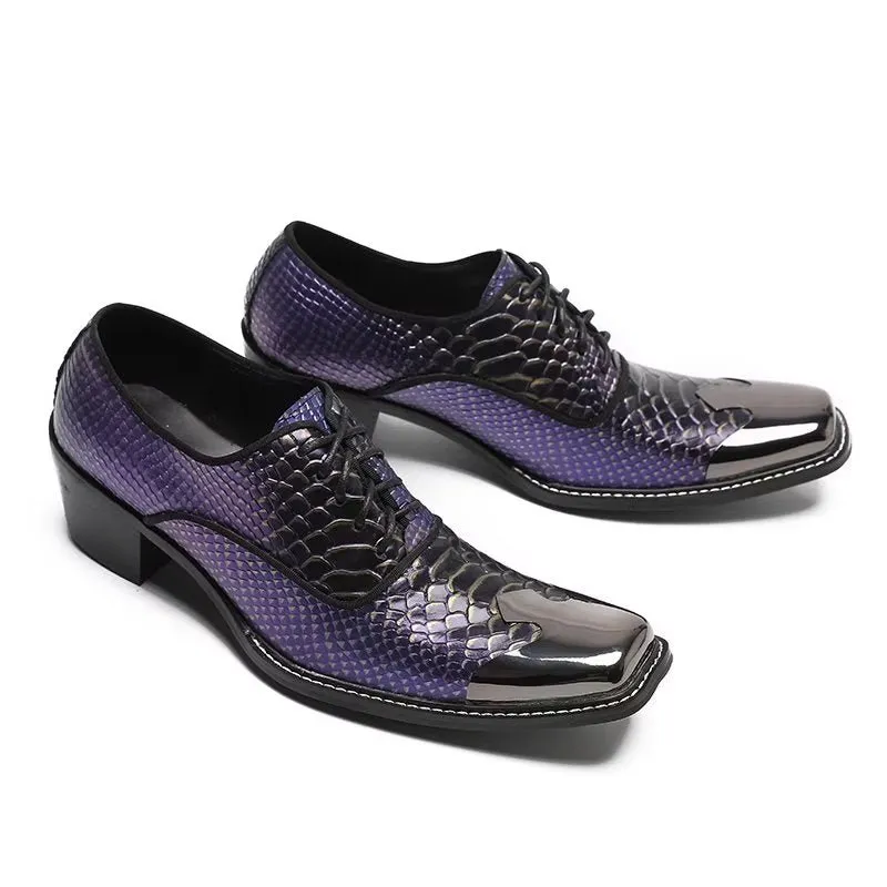 Luxe CrocTex Genuine Leather Oxford Dress Shoes