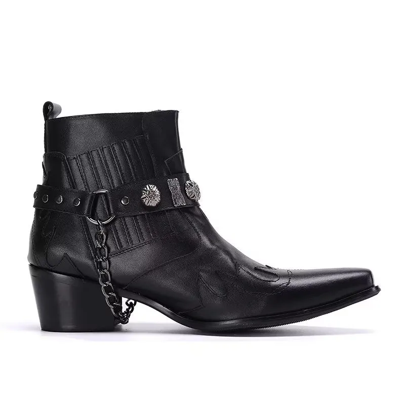 LuxeLeather Exotic Statement Dress Boots