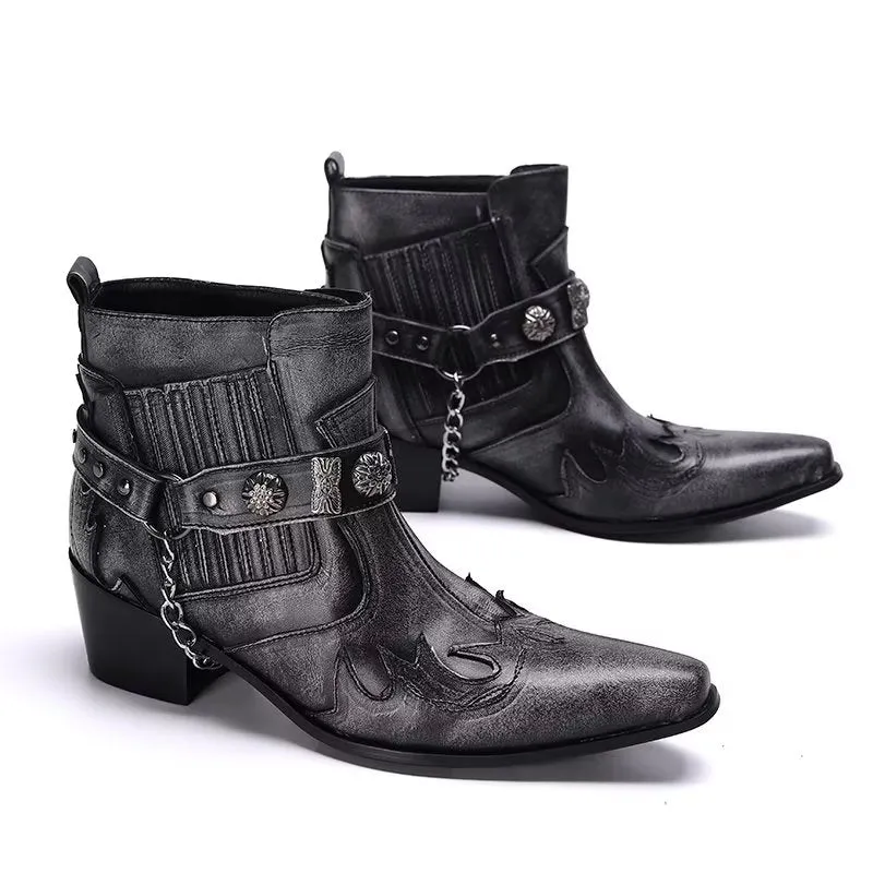 LuxeLeather Exotic Statement Dress Boots