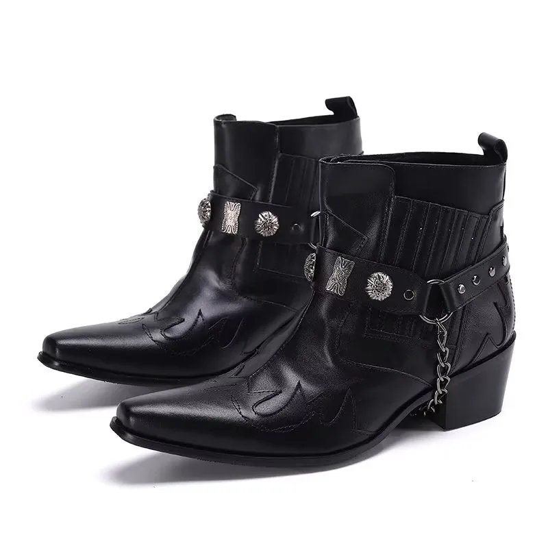 LuxeLeather Exotic Statement Dress Boots