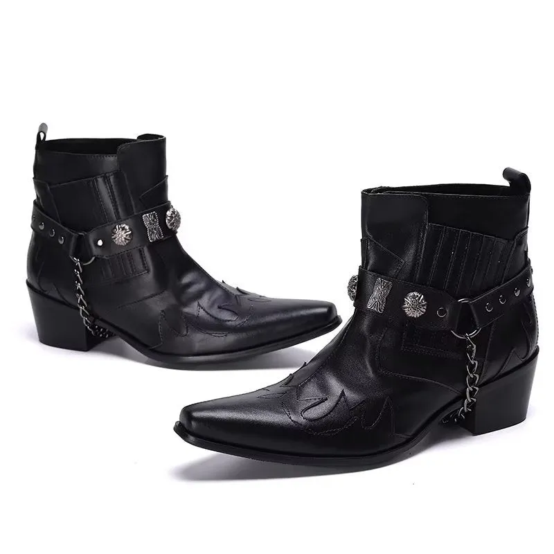 LuxeLeather Exotic Statement Dress Boots