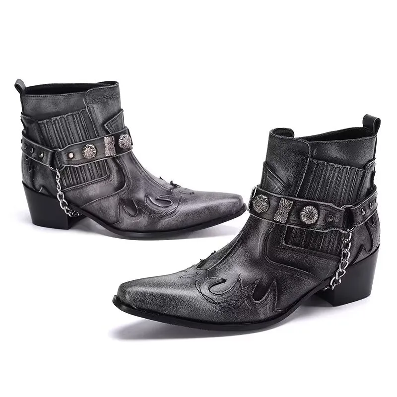 LuxeLeather Exotic Statement Dress Boots