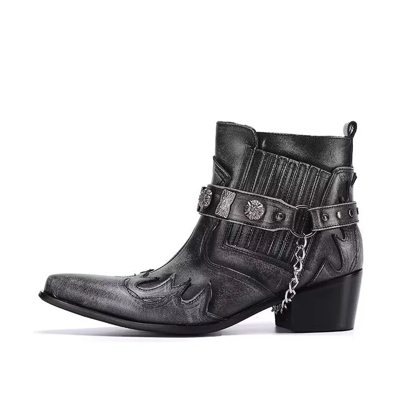 LuxeLeather Exotic Statement Dress Boots