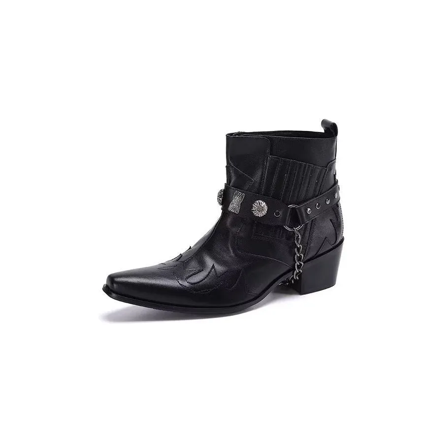 LuxeLeather Exotic Statement Dress Boots