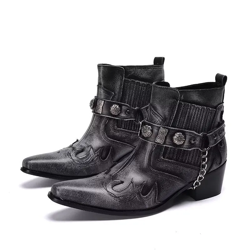 LuxeLeather Exotic Statement Dress Boots