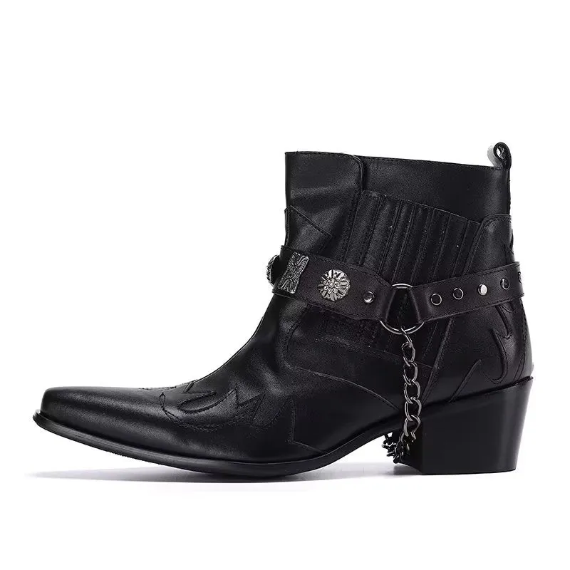 LuxeLeather Exotic Statement Dress Boots