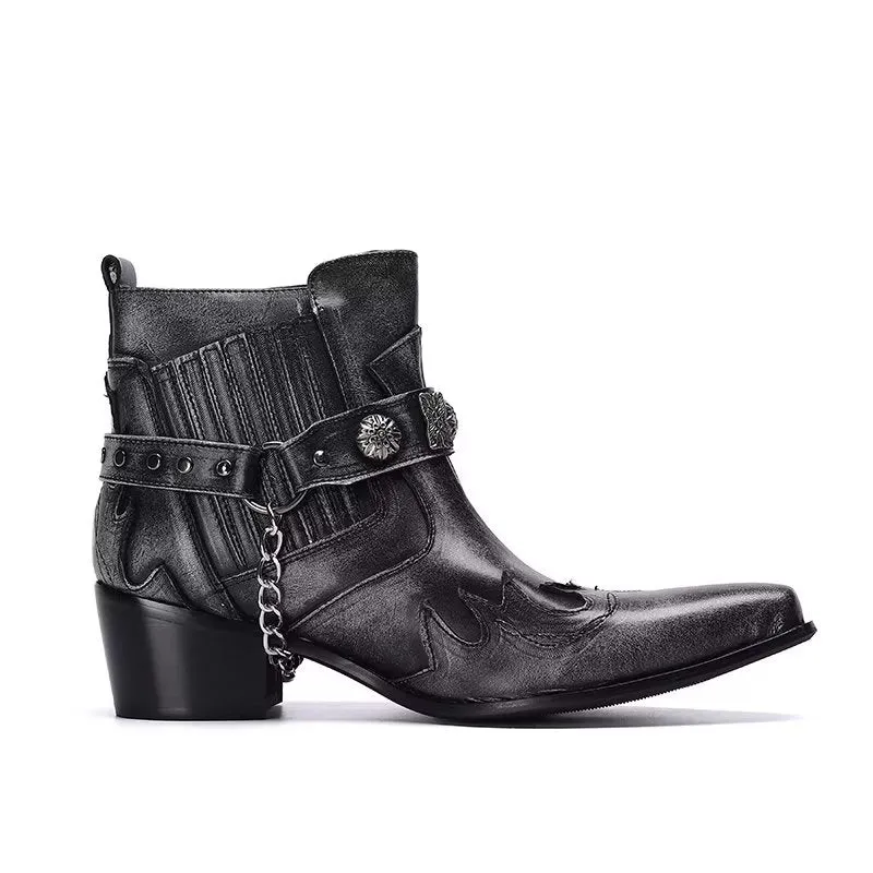 LuxeLeather Exotic Statement Dress Boots