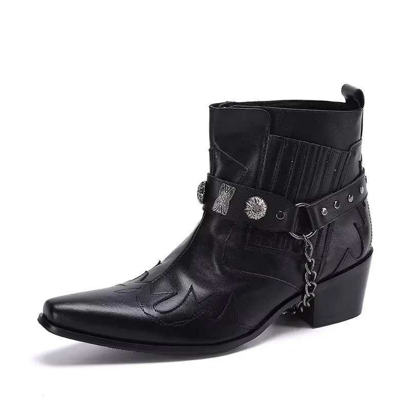 LuxeLeather Exotic Statement Dress Boots