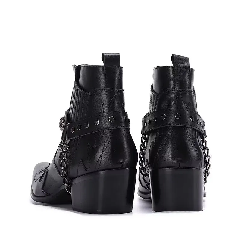 LuxeLeather Exotic Statement Dress Boots