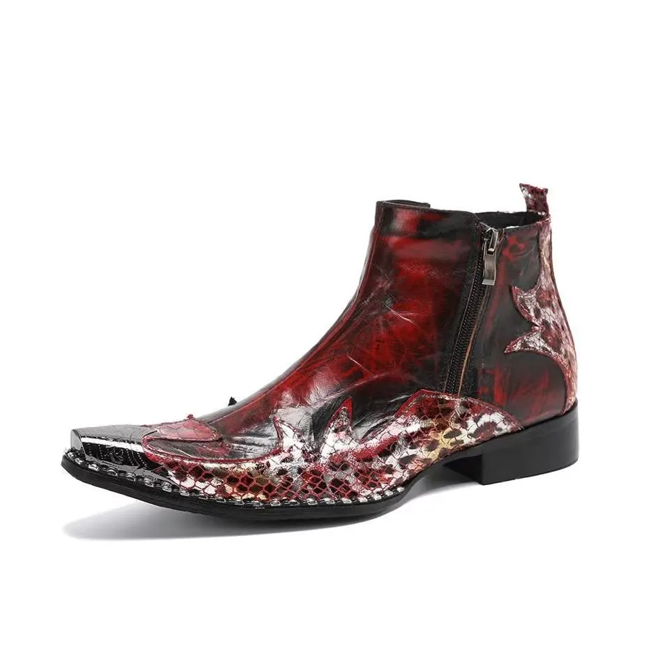 LuxeLeather Flashy Exotic Dress Boots