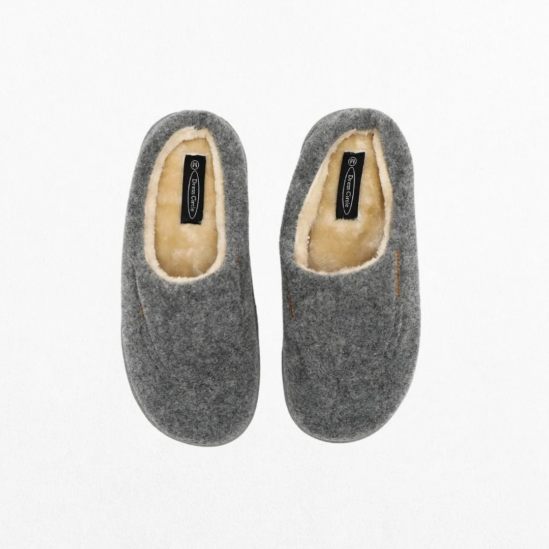 Men’s Closed Toe Fur Lined Slippers