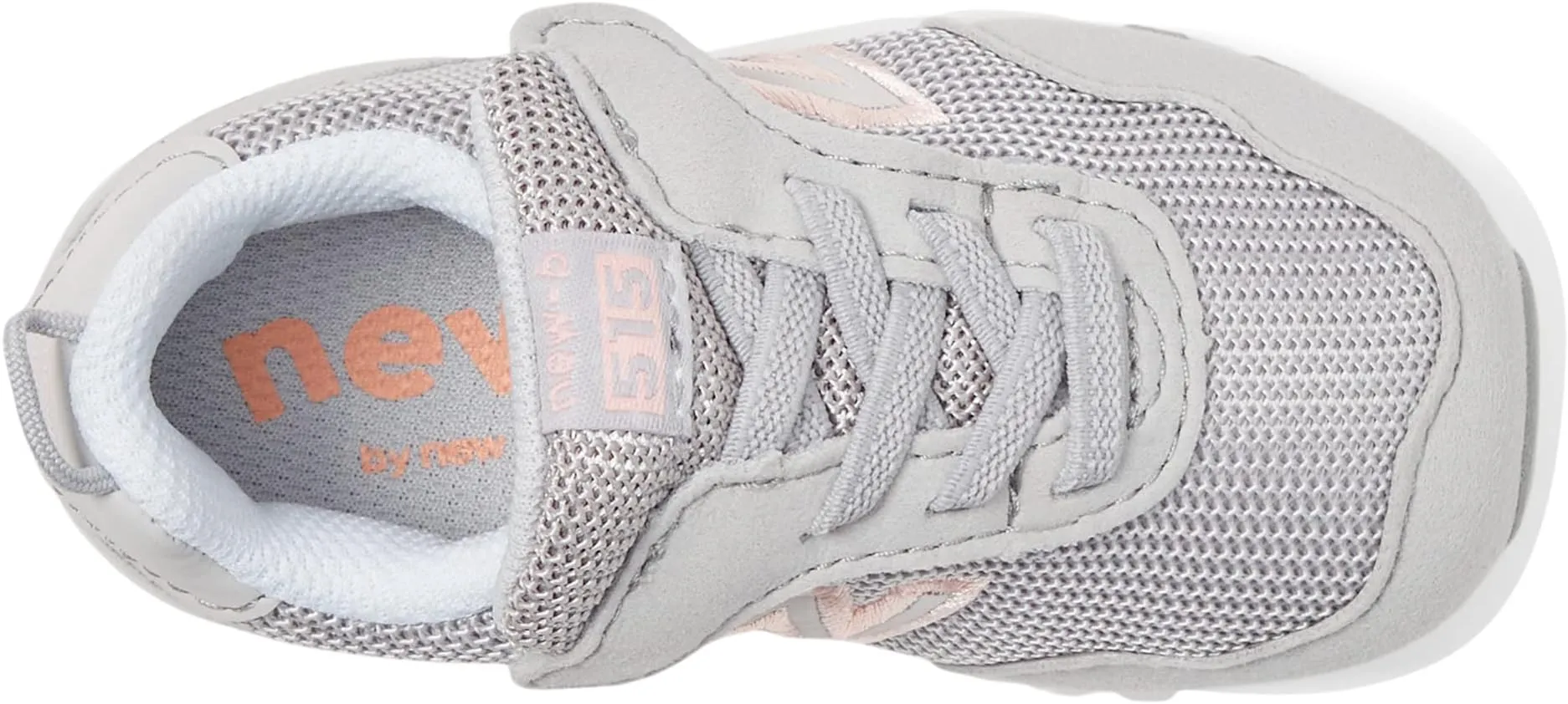 New Balance 515 New-B Hook-and-Loop Sneaker in Rain Cloud/Pink Haze