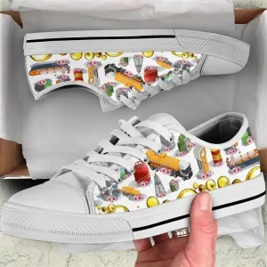 Oiler Hobby Flower Watercolor Low Top Shoes, Low Top Sneaker, Low Top Canvas Shoes