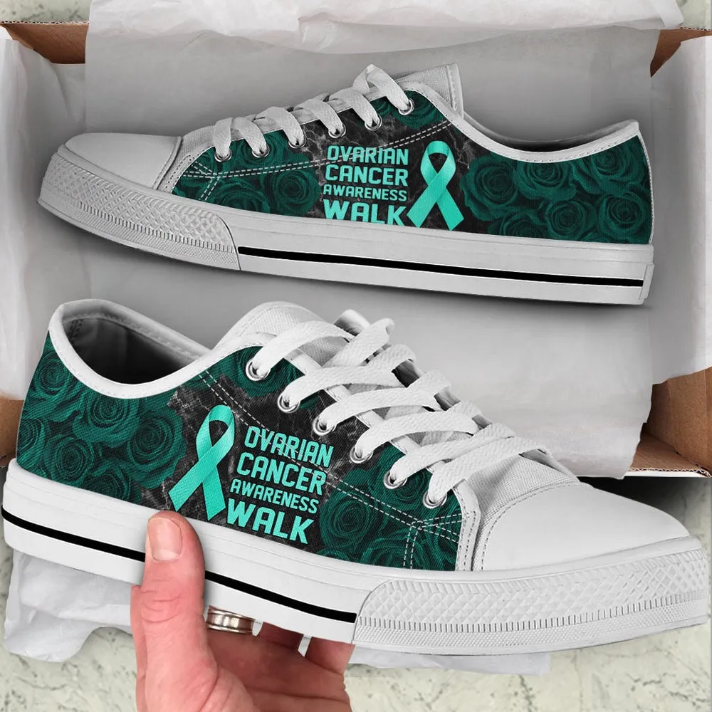 Ovarian Cancer Shoes Awareness Walk Low Top Shoes, Best Canvas Shoes, Low Top Sneaker