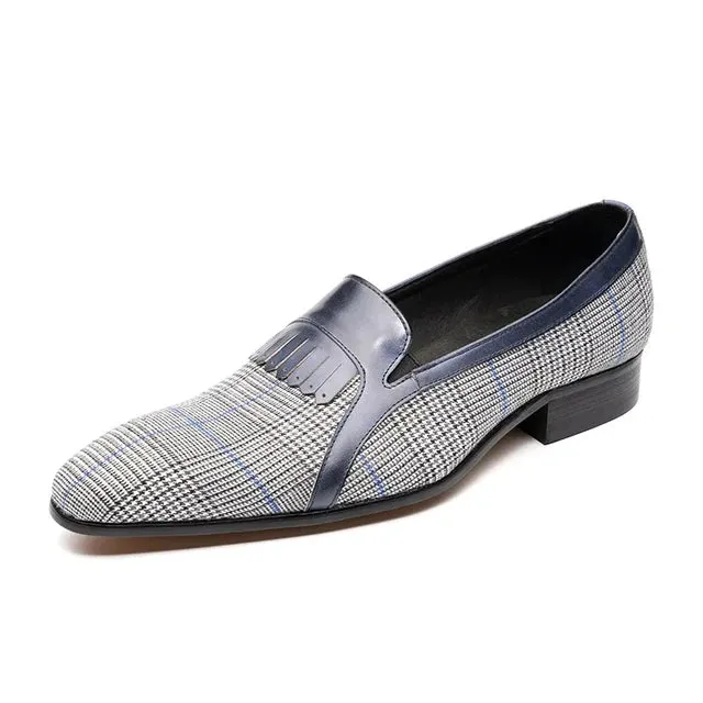 Plaid Pattern Breathable Slip-On Loafers