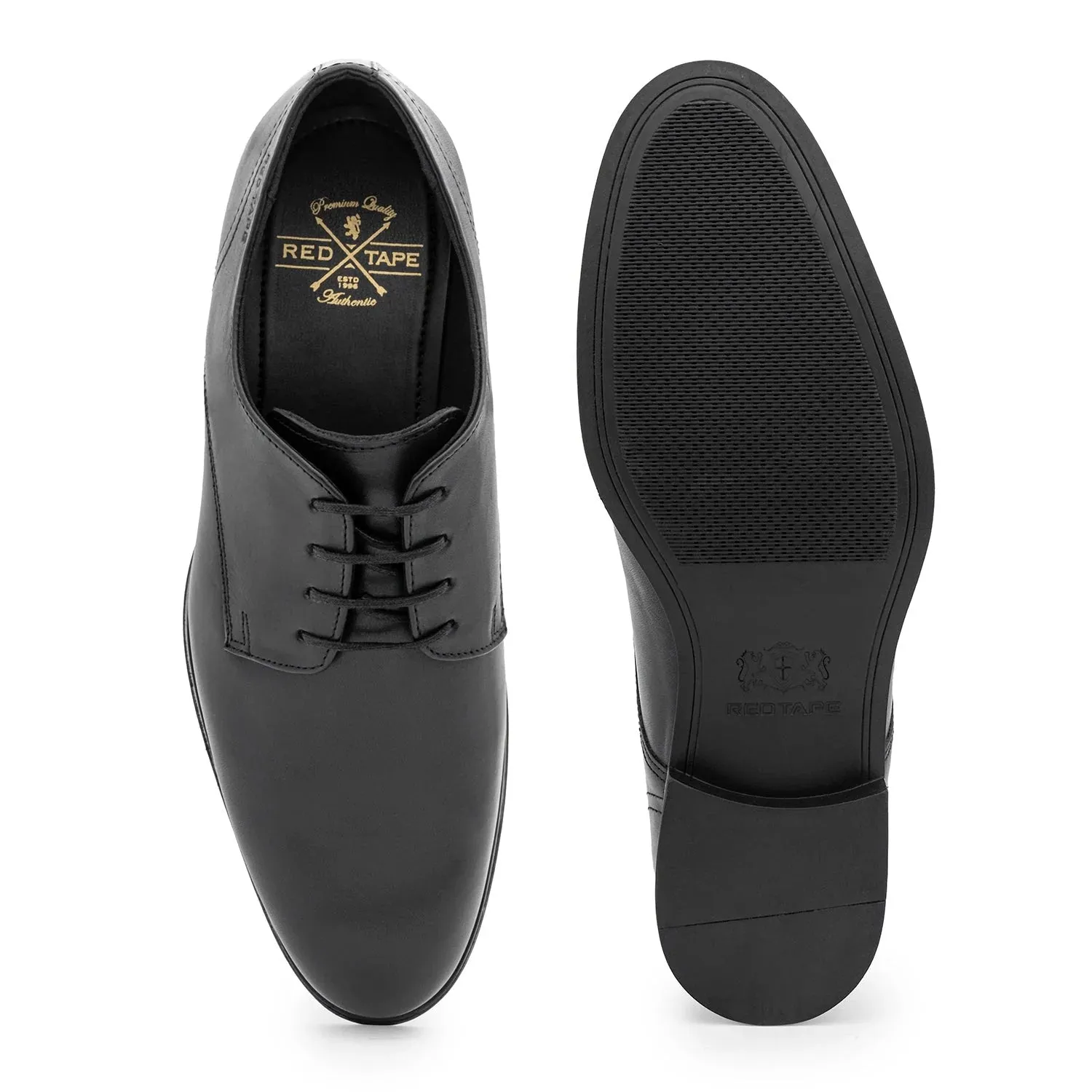 Red Tape Formal Derby Shoes for Men | Real Leather Shoes With Low-Cut Pattern