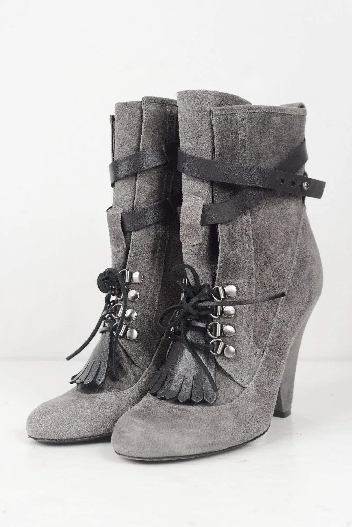 Rousseau Grey Suede Booties (10)