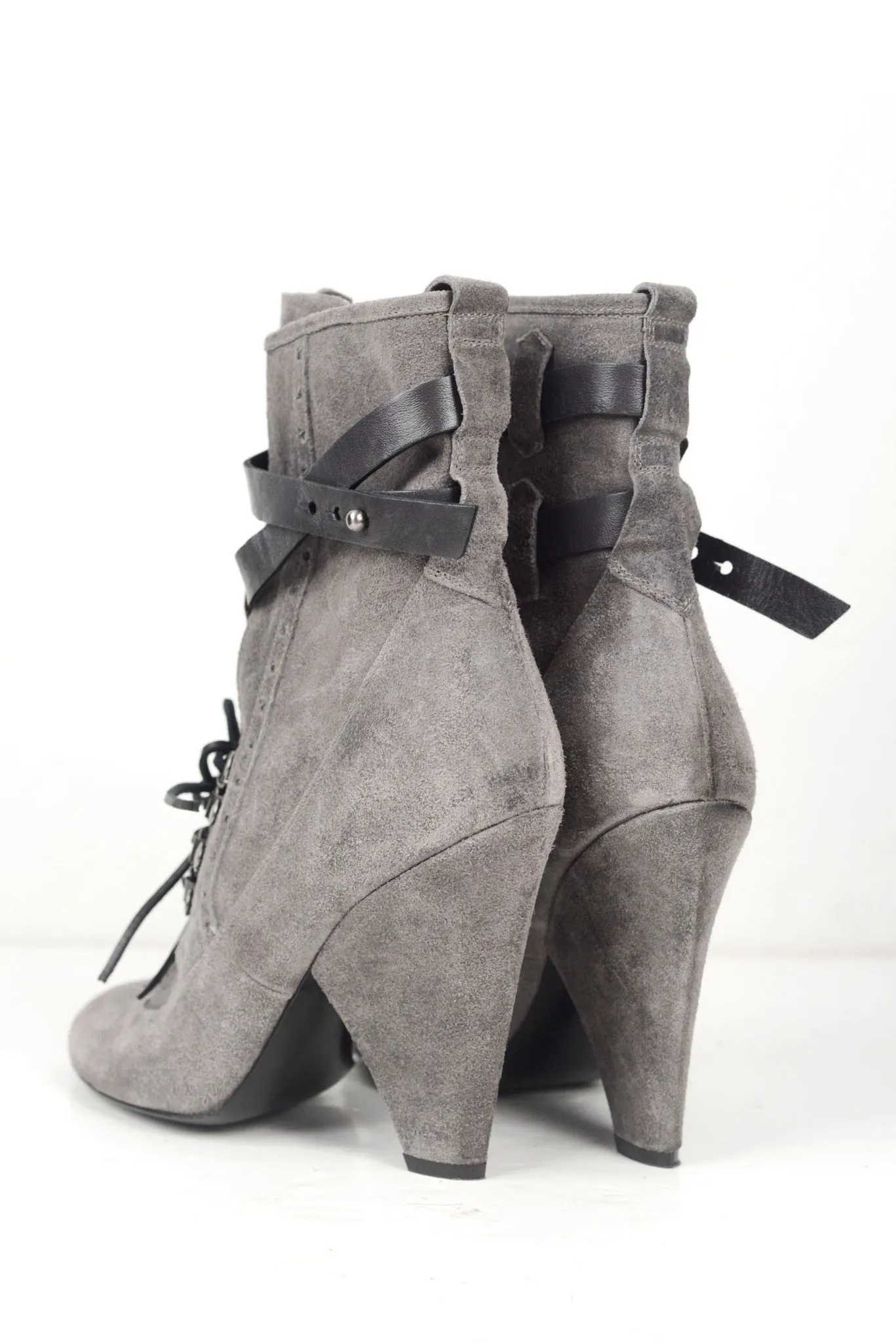 Rousseau Grey Suede Booties (10)