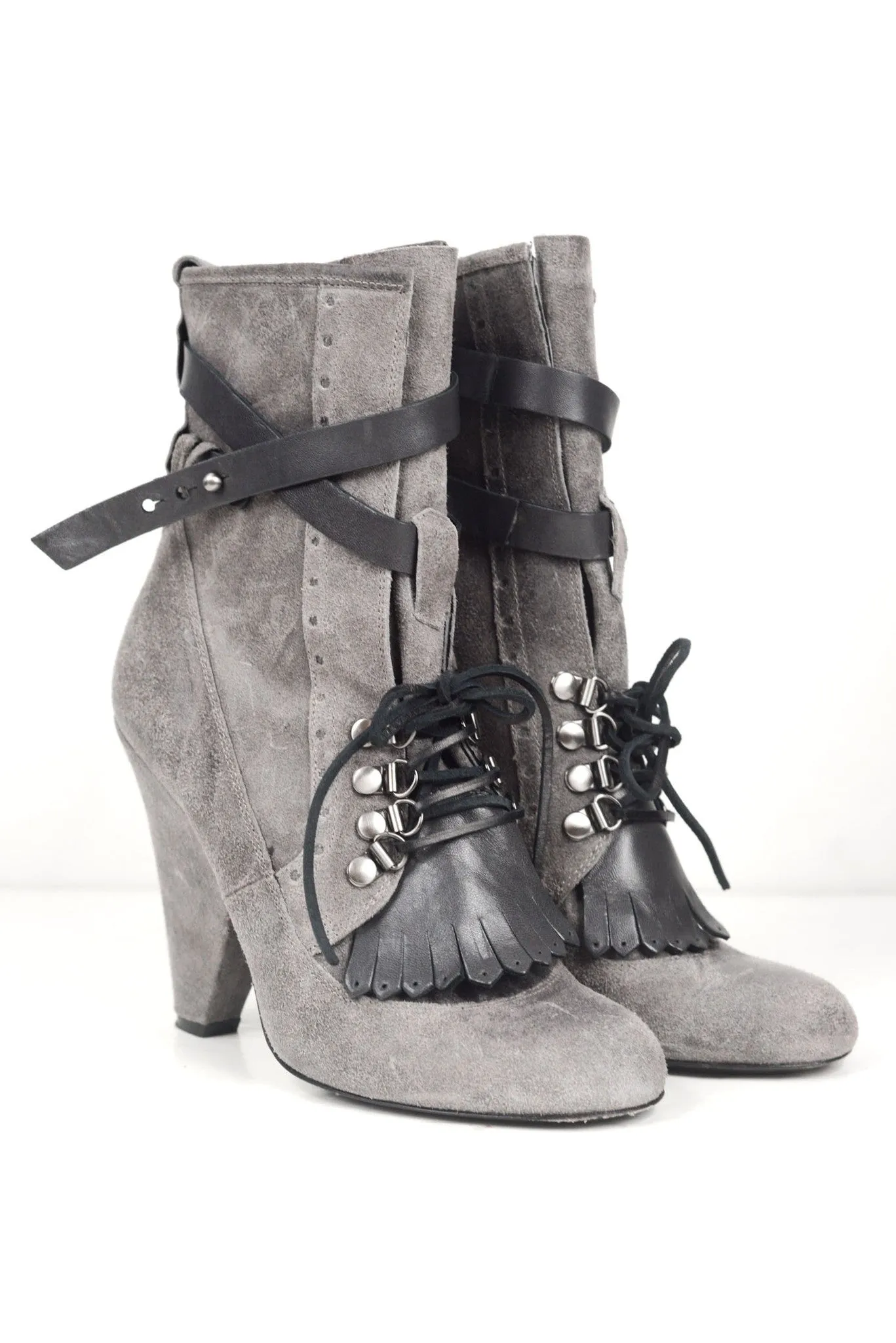 Rousseau Grey Suede Booties (10)