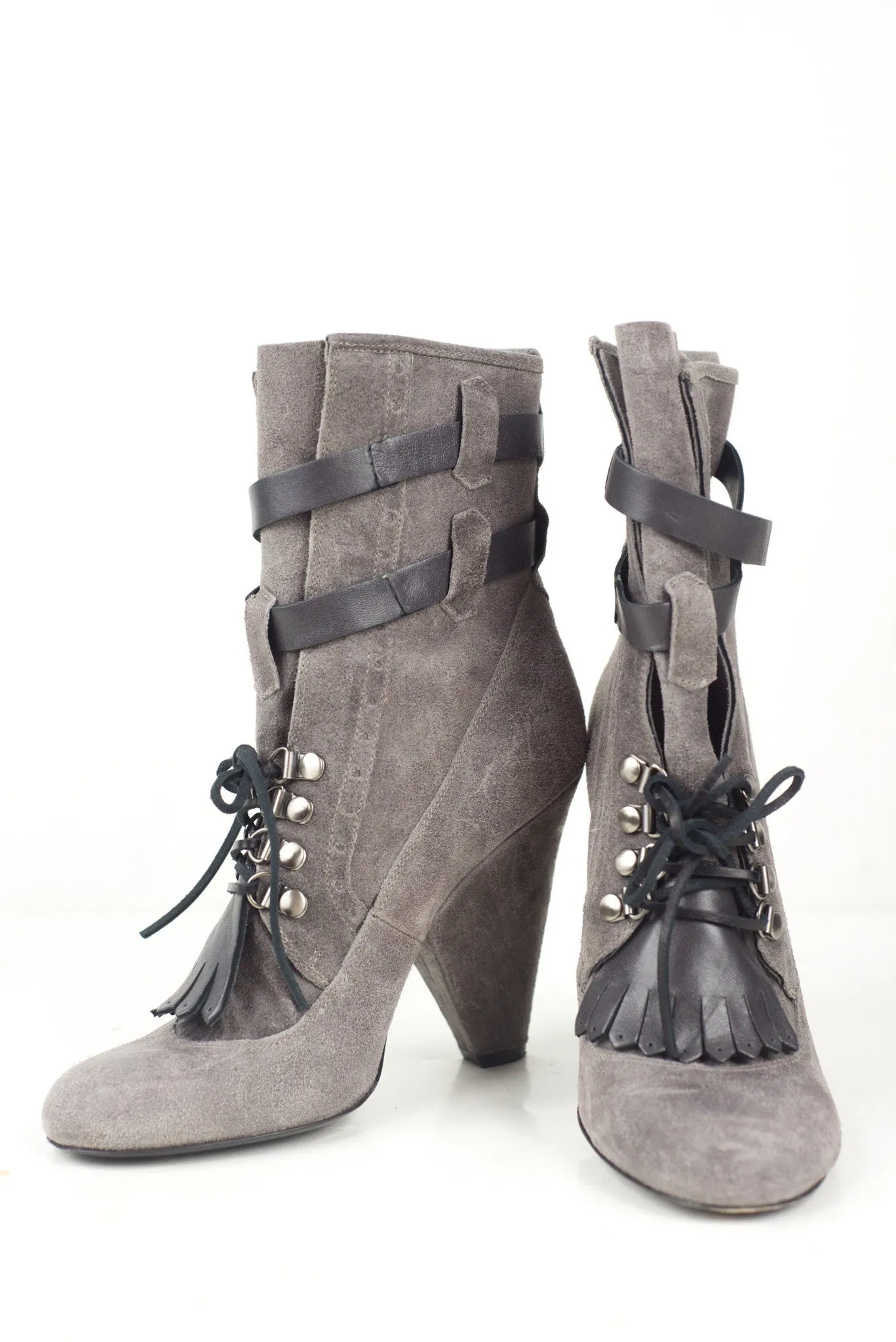 Rousseau Grey Suede Booties (10)