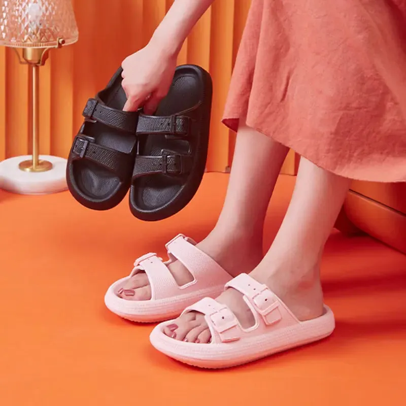 Strap Slippers - Soft Sole Pillow Slides