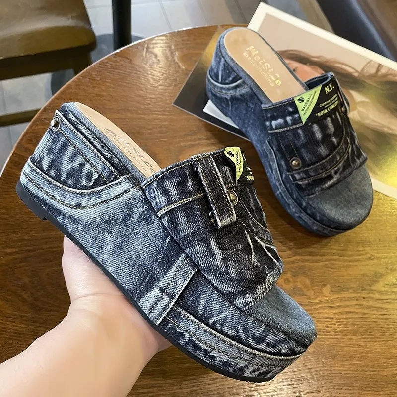 Strex Denim Platform Slides