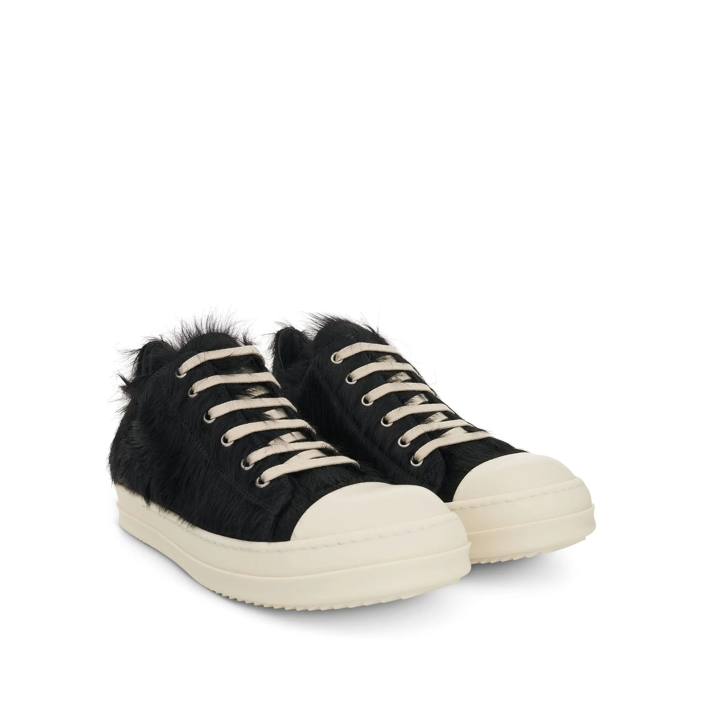 Strobe Low Fur Sneaker in Black/Milk