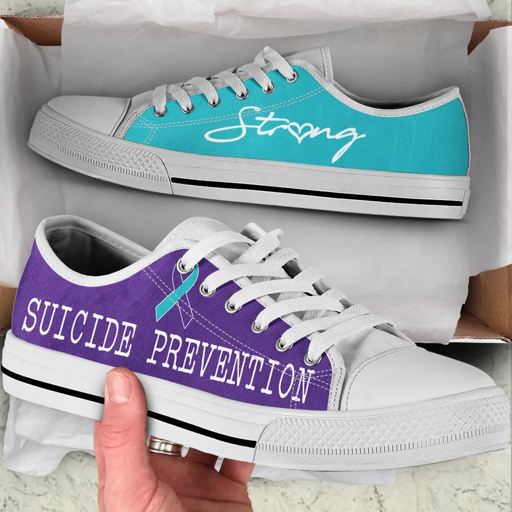 Suicide Prevention Shoes Strong Low Top Shoes , Low Top Sneaker, Low Top Canvas Shoes