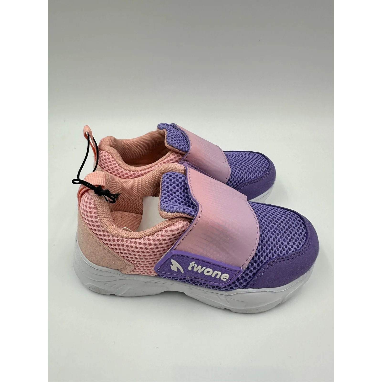 Toddler/Small Kid Size 8, Pink and Purple Strap Lace Sneakers