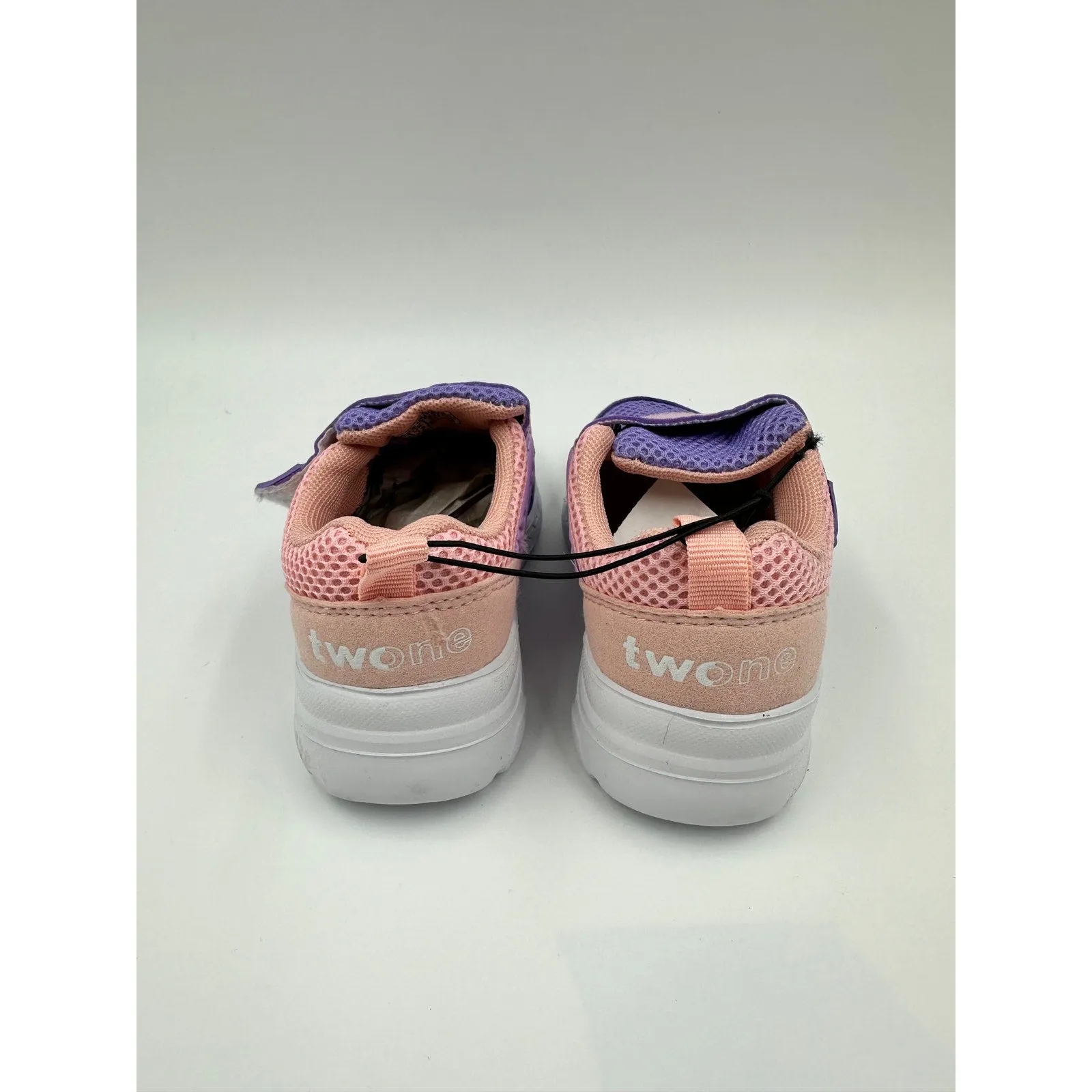 Toddler/Small Kid Size 8, Pink and Purple Strap Lace Sneakers