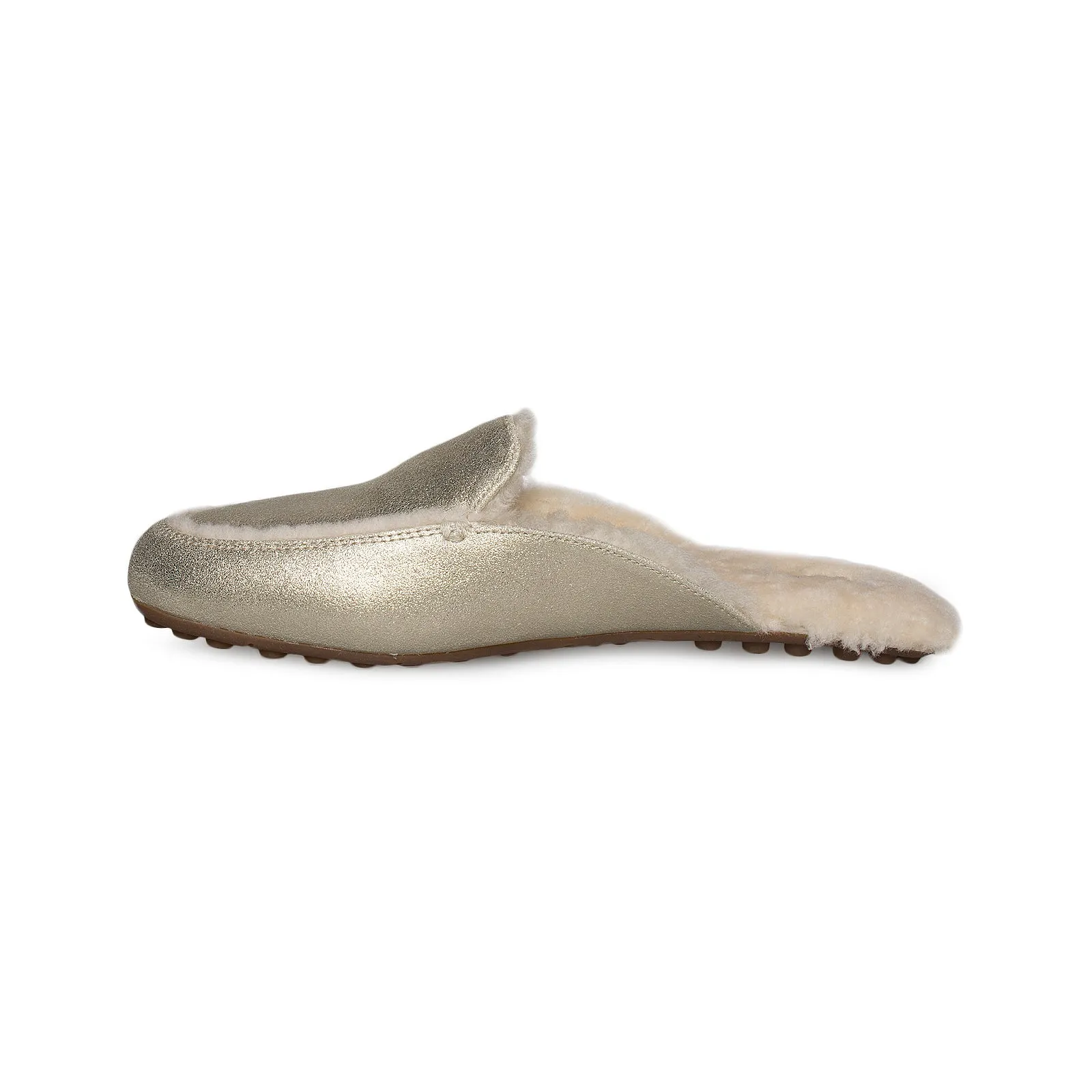 UGG Lane Metallic Platinum Gold Slippers - Women's