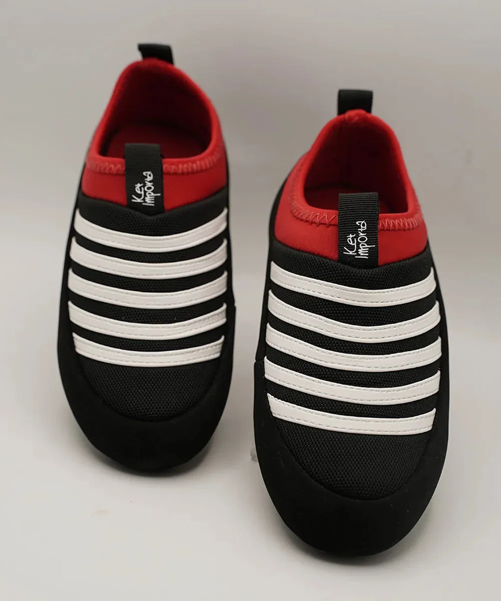 White Striped Party Sneakers for Boys