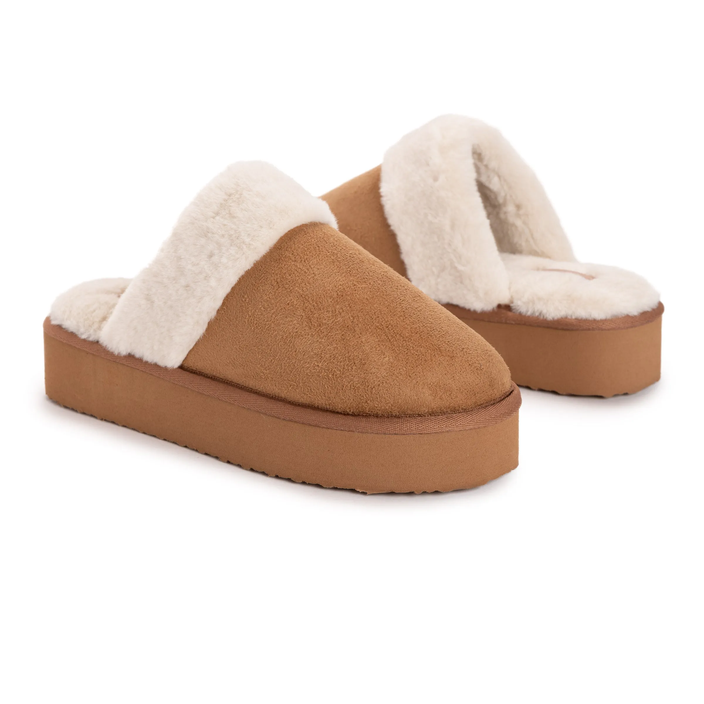 Women's Microsuede Platform Scuff Slipper