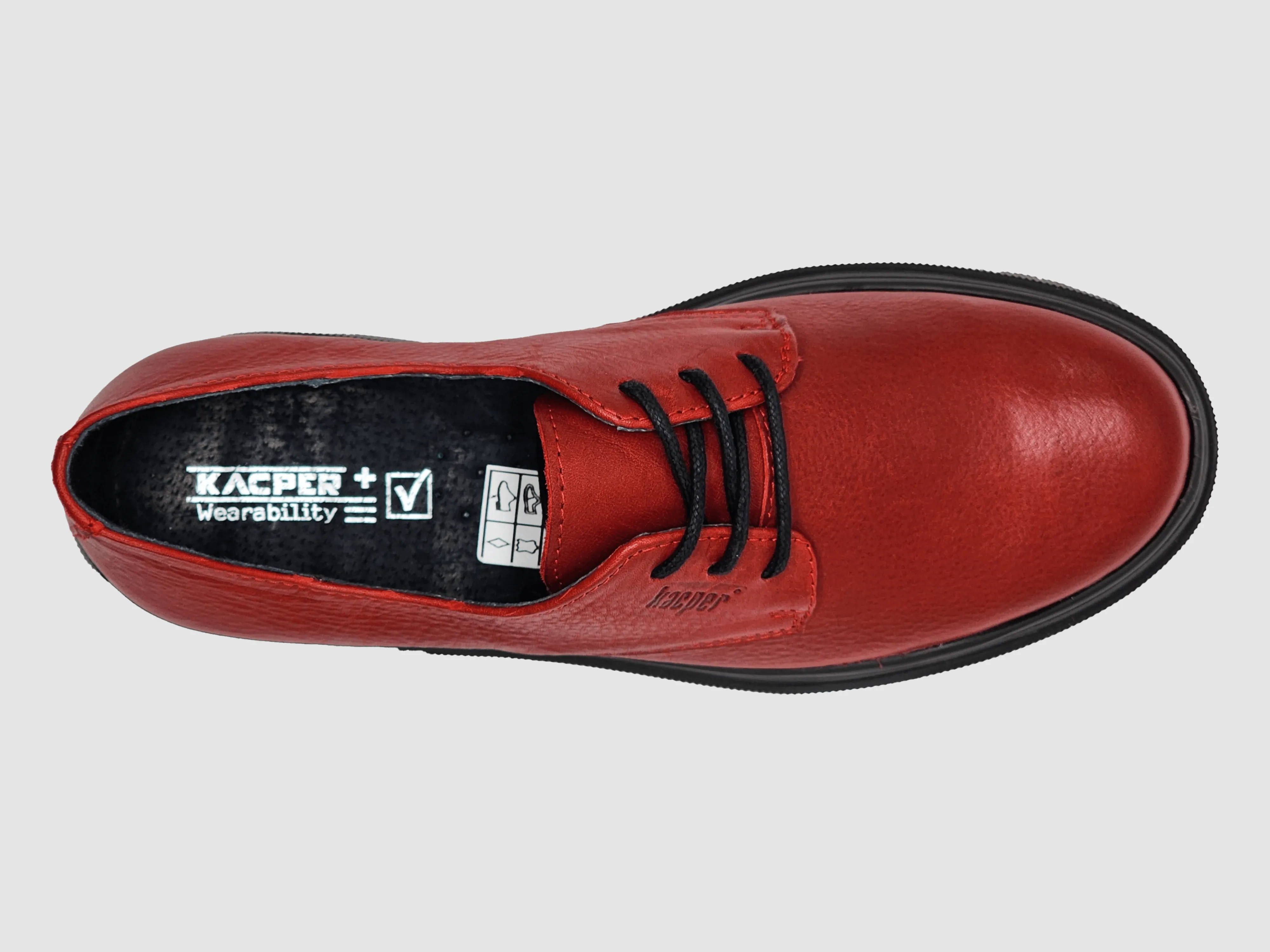 Women's Modern Low-Top Leather Shoes - Red