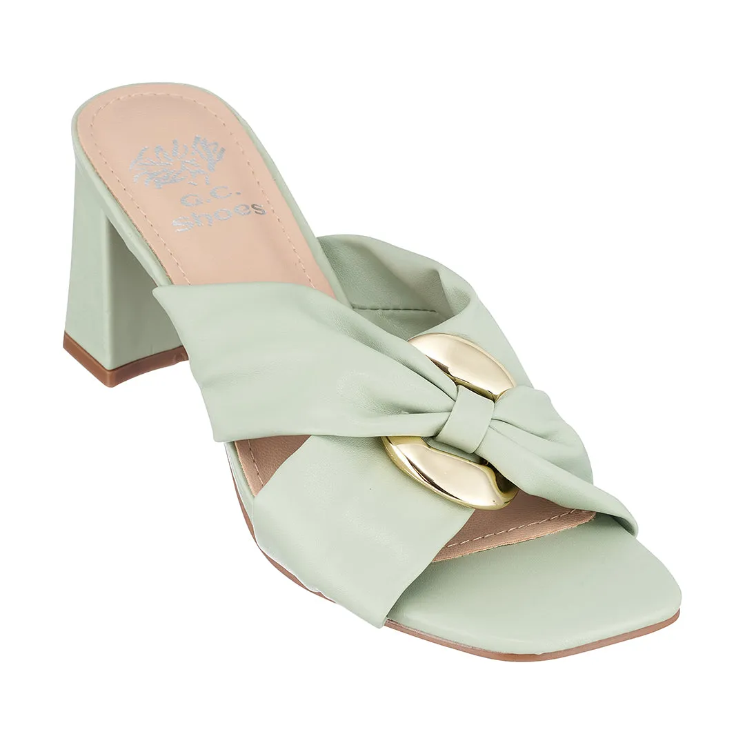 Zane Green Heeled Sandals